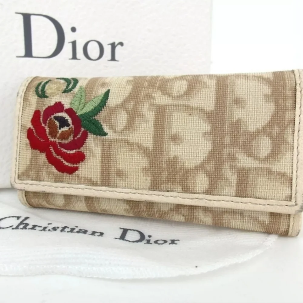 Christian Dior Trotter Embroidery  Key Holder PVC/Leather - Picture 11 of 12